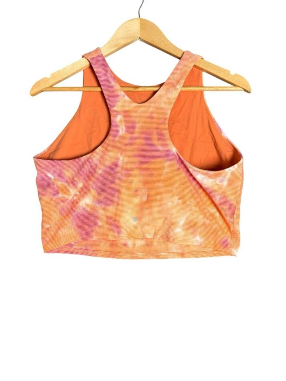 Athleta XL Crop Tank Top Built-In Bra Orange Pink Tie Dye Athletic Workout - Picture 3 of 7